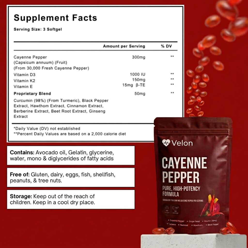 Velon Cayenne Pepper SoftGels